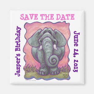 Elephant Party Centre Magnet