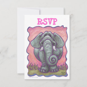Elephant Party Centre RSVP Cards