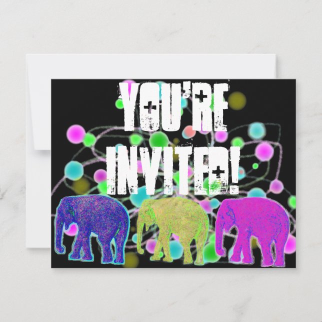 Elephant Party Invitation (Front)