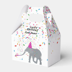 Elephant Partying - Animals at Birthday Party Favour Box