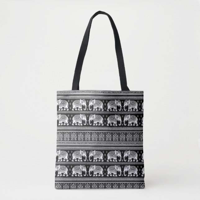 elephant patten tote bag (Front)