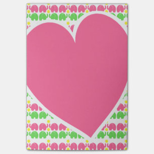 Elephant Pattern and Heart Post-it Notes