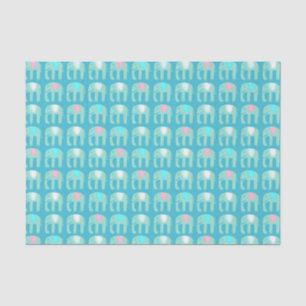Elephant Pattern Aqua Blue Tissue Paper