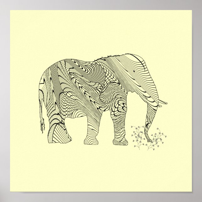 Elephant Pattern Art Print Poster (Front)