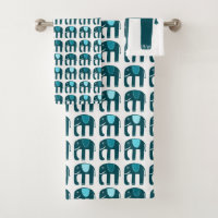 Elephant Pattern Blue