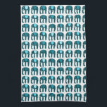 Elephant Pattern Blue Tea Towel<br><div class="desc">Decorate your kitchen with this cool towel. Makes a great housewarming,  birthday  or wedding gift! 
You can customise it and add text too.
Check my shop for lots more colours and patterns!</div>