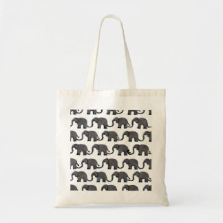 Elephant Pattern Canvas Tote