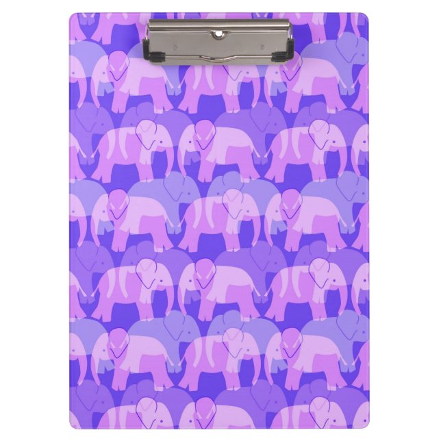 Elephant Pattern Clipboard - Purple (Front)
