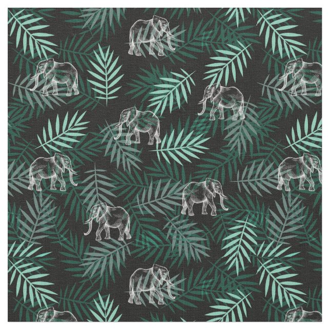 Elephant Pattern Fabric (Close Up)