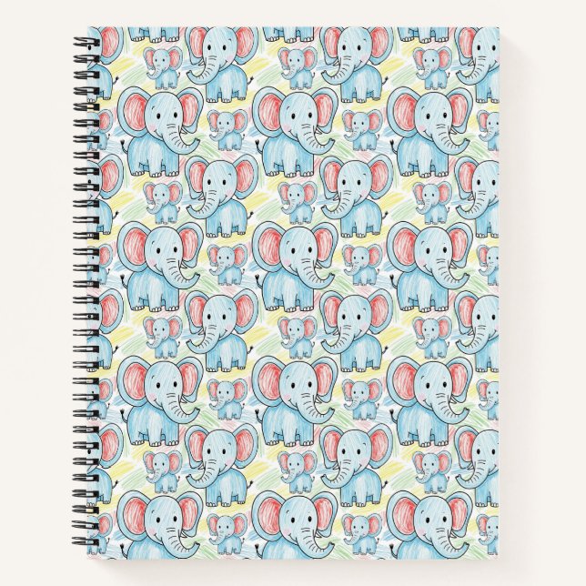 elephant pattern notebook (Front)