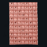 Elephant Pattern Pink Red Tea Towel<br><div class="desc">Decorate your kitchen with this cool towel. Makes a great housewarming,  birthday  or wedding gift! 
You can customise it and add text too.
Check my shop for lots more colours and patterns!</div>