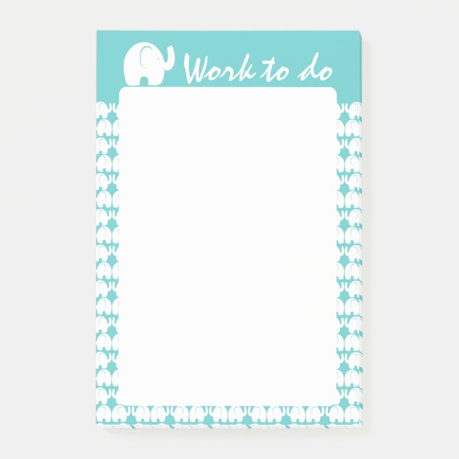 Elephant Pattern Post-it Notes (Front)