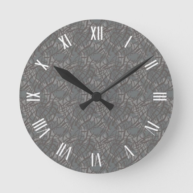 Elephant Pattern Round Clock (Front)