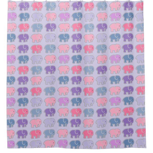 Elephant Pattern Shower Curtain (Front)