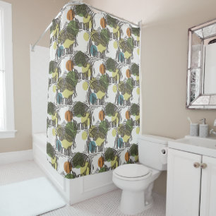 Elephant Pattern Shower Curtain