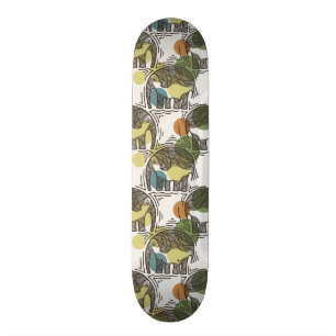 Elephant Pattern Skateboard