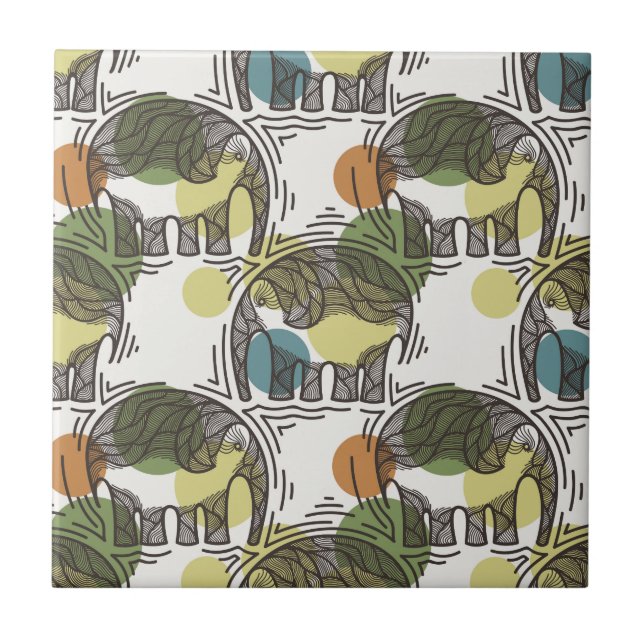 Elephant Pattern Tile (Front)