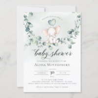 Elephant Peanut Baby Shower Invitation