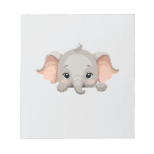 Elephant Peeking Cute Adorable Funny Animal Joyful Notepad
