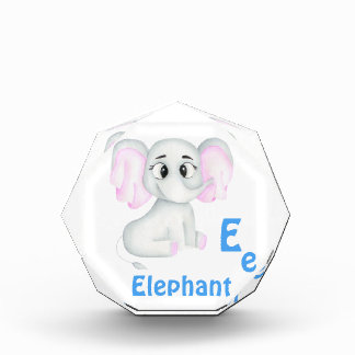 Elephant personalise ABC: Letter E - Add Your Name Photo Block