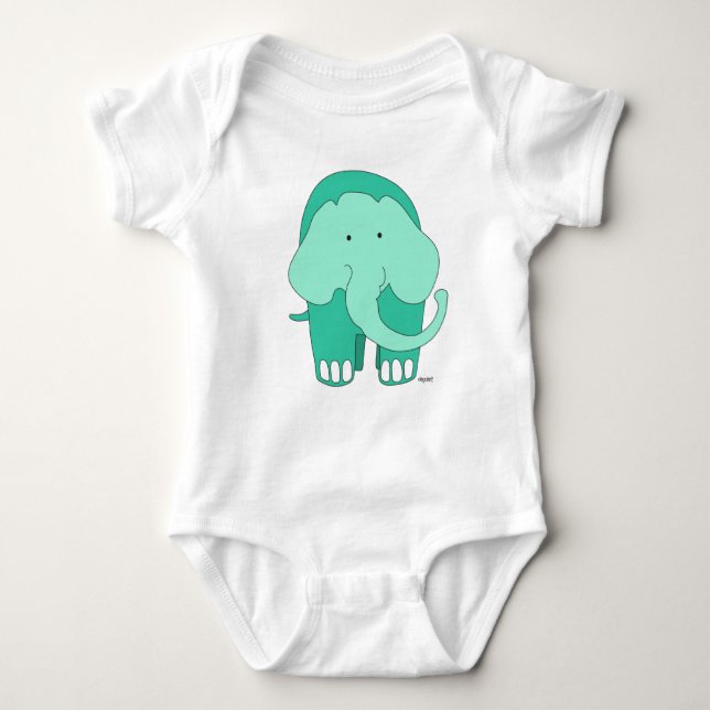 Elephant Personalised  Baby Bodysuit (Front)
