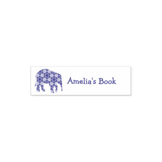 Elephant Personalised Bookplate Self-inking Stamp
