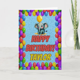 Elephant Personalised Fun Greeting Birthday Card