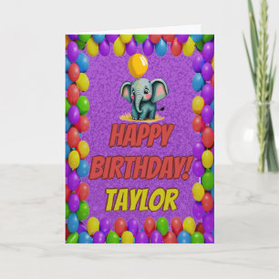 Elephant Personalised Fun Greeting Birthday Card