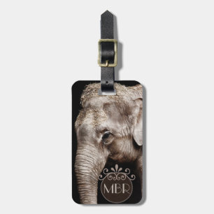 Elephant Photo Image Personalise Monogram Luggage Tag