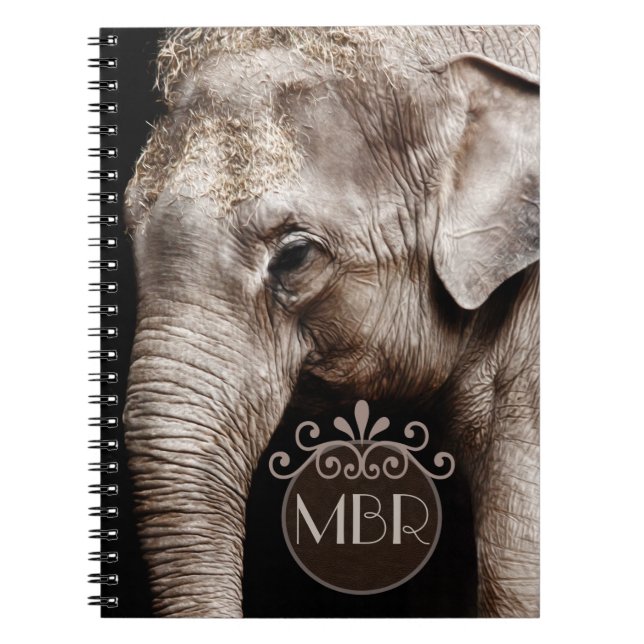 Elephant Photo Image Spiral Notebook (Front)