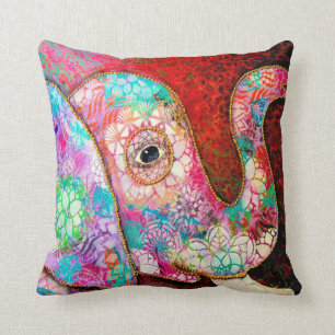 Elephant Pillow, Colourful Elephant Pillow