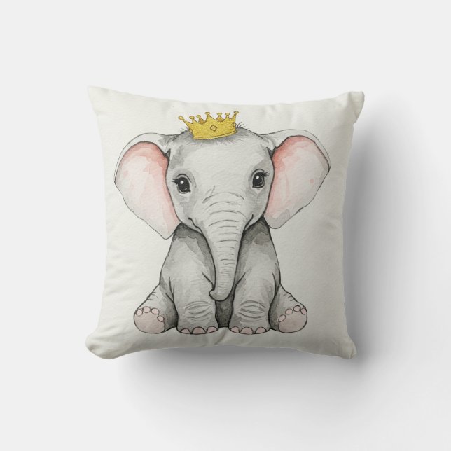 Elephant pillow with crown (Front)