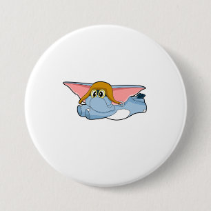 Elephant Pilot Pilot hat 7.5 Cm Round Badge
