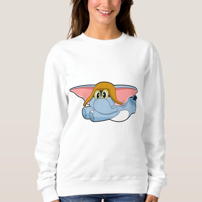 Elephant Pilot Pilot hat Sweatshirt (Front)