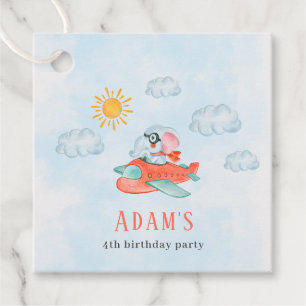 elephant pilote Birthday party favour tags 