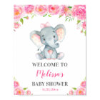 Elephant Pink Girl Baby Shower Sprinkle Welcome
