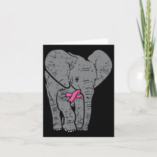 Elephant Pink Ribbon Breast Cancer Awareness Suppo Card