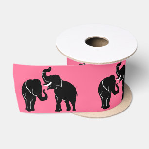 Elephant Pink Ribbon - Customisable Satin Ribbon