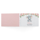 Elephant, Pink Watercolor Flowers, Baby Shower