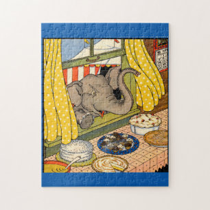elephant poking his head through the window jigsaw puzzle