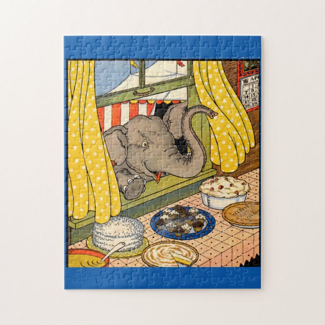 elephant poking his head through the window jigsaw puzzle (Vertical)