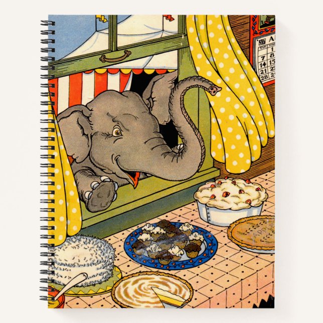 elephant poking his head through the window notebook (Front)