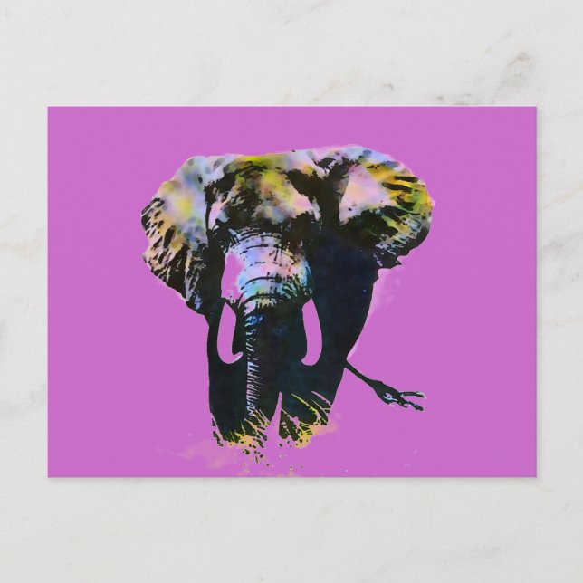 Elephant Pop Art Postcard (Front)