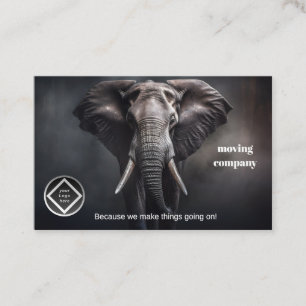 Elephant portrait background dark relocation compa business card