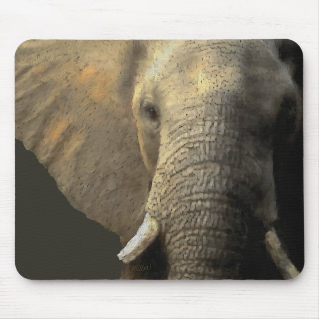 Elephant Portrait Mouse Pad (Front)