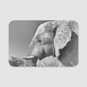 Elephant portrait name tag