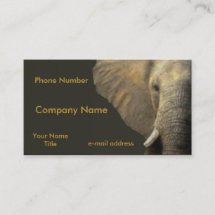 Elephant Portrait Pastel on Black Business Card