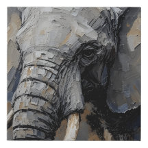 Elephant Portrait Wall Art Canvas Print