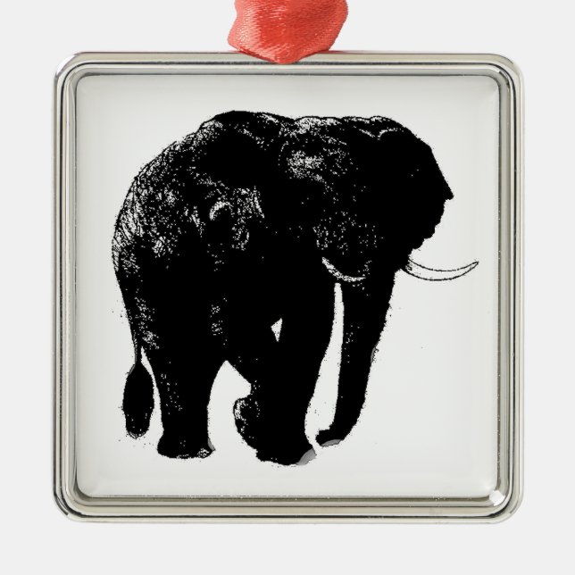 Elephant Premium Square Ceramic Ornament (Front)