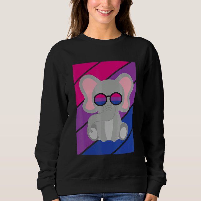 Elephant Pride Bisexual Flag LGBTQ Proud Ally Prid Sweatshirt (Front)